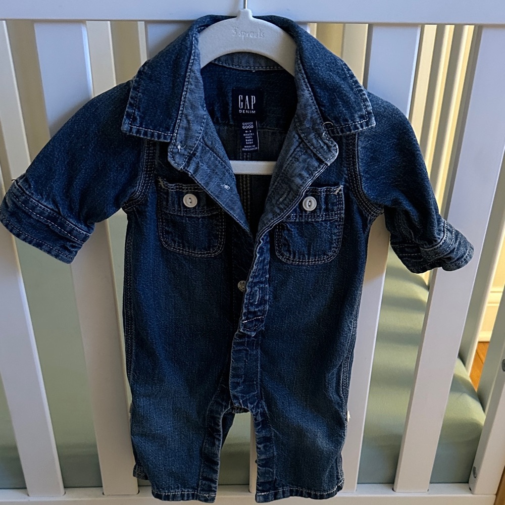 Baby Gap Denim Jumpsuit Onesie